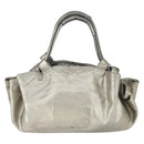 LOEWE Nappa Aire Anagram Hand Bag Leather Silver Auth 164428-13