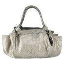 LOEWE Nappa Aire Anagram Hand Bag Leather Silver Auth 164428-2
