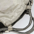 LOEWE Nappa Aire Anagram Hand Bag Leather Silver Auth 164428-6