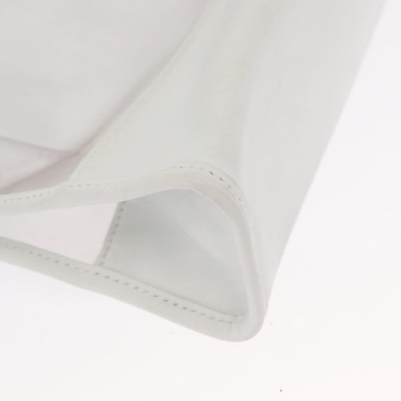 LOEWE Anagram Tote Bag Vinyl Leather White Silver Auth 164429