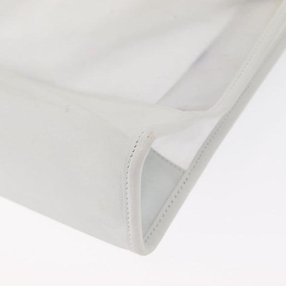 LOEWE Anagram Tote Bag Vinyl Leather White Silver Auth 164429