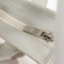 LOEWE Anagram Tote Bag Vinyl Leather White Silver Auth 164429-10