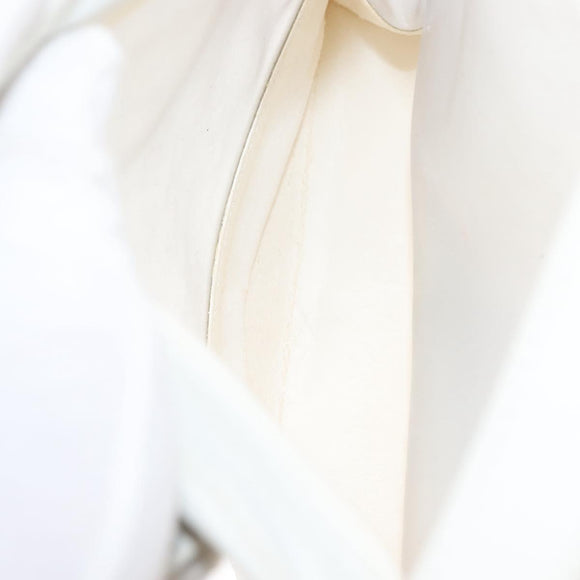 LOEWE Anagram Tote Bag Vinyl Leather White Silver Auth 164429