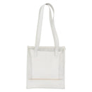 LOEWE Anagram Tote Bag Vinyl Leather White Silver Auth 164429-13