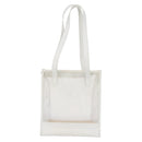 LOEWE Anagram Tote Bag Vinyl Leather White Silver Auth 164429-2