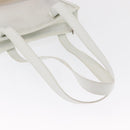 LOEWE Anagram Tote Bag Vinyl Leather White Silver Auth 164429-7