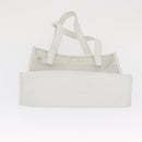 LOEWE Anagram Tote Bag Vinyl Leather White Silver Auth 164429-5