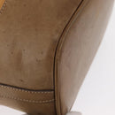 LOEWE Anagram Shoulder Bag Leather Brown Gold Auth 164430-14