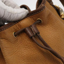 LOEWE Anagram Shoulder Bag Leather Brown Gold Auth 164430-10