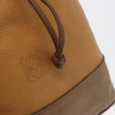 LOEWE Anagram Shoulder Bag Leather Brown Gold Auth 164430-11