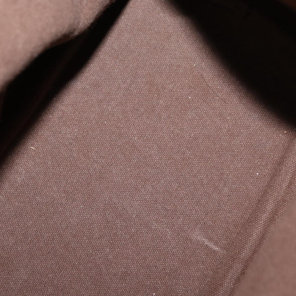 LOEWE Anagram Shoulder Bag Leather Brown Gold Auth 164430