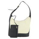 LOEWE Anagram Shoulder Bag Leather Light Beige Gold Auth 164431-1