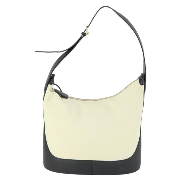 LOEWE Anagram Shoulder Bag Leather Light Beige Gold Auth 164431