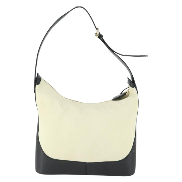 LOEWE Anagram Shoulder Bag Leather Light Beige Gold Auth 164431