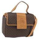 CELINE Macadam Canvas Hand Bag PVC Leather 2way Brown Gold Auth 164434-1