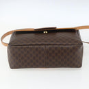CELINE Macadam Canvas Hand Bag PVC Leather 2way Brown Gold Auth 164434-5