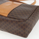CELINE Macadam Canvas Hand Bag PVC Leather 2way Brown Gold Auth 164434-17