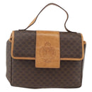 CELINE Macadam Canvas Hand Bag PVC Leather 2way Brown Gold Auth 164434-13