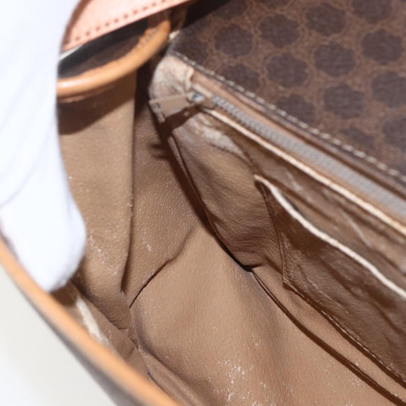 CELINE Macadam Canvas Hand Bag PVC Leather 2way Brown Gold Auth 164434