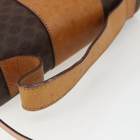 CELINE Macadam Canvas Hand Bag PVC Leather 2way Brown Gold Auth 164434