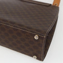 CELINE Macadam Canvas Hand Bag PVC Leather Brown Gold Auth 164435-12