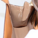 CELINE Macadam Canvas Hand Bag PVC Leather Brown Gold Auth 164435-18
