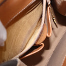 CELINE Macadam Canvas Hand Bag PVC Leather Brown Gold Auth 164435-19