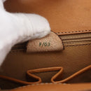 CELINE Macadam Canvas Hand Bag PVC Leather Brown Gold Auth 164435-20