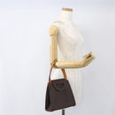 CELINE Macadam Canvas Hand Bag PVC Leather Brown Gold Auth 164435-21