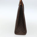 CELINE Macadam Canvas Hand Bag PVC Leather Brown Gold Auth 164435-4