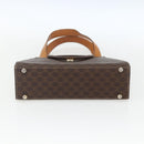 CELINE Macadam Canvas Hand Bag PVC Leather Brown Gold Auth 164435-9