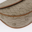 Christian Dior Honeycomb Canvas Shoulder Bag PVC Beige Gold Auth 164437-10