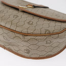 Christian Dior Honeycomb Canvas Shoulder Bag PVC Beige Gold Auth 164437-11