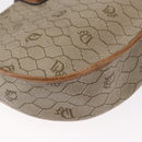 Christian Dior Honeycomb Canvas Shoulder Bag PVC Beige Gold Auth 164437-12