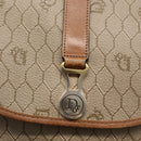 Christian Dior Honeycomb Canvas Shoulder Bag PVC Beige Gold Auth 164437-14