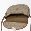 Christian Dior Honeycomb Canvas Shoulder Bag PVC Beige Gold Auth 164437-15