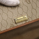 Christian Dior Honeycomb Canvas Shoulder Bag PVC Beige Gold Auth 164437-16