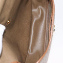 Christian Dior Honeycomb Canvas Shoulder Bag PVC Beige Gold Auth 164437-17