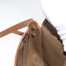 Christian Dior Honeycomb Canvas Shoulder Bag PVC Beige Gold Auth 164437-19