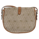 Christian Dior Honeycomb Canvas Shoulder Bag PVC Beige Gold Auth 164437-3