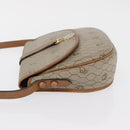 Christian Dior Honeycomb Canvas Shoulder Bag PVC Beige Gold Auth 164437-5
