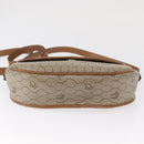 Christian Dior Honeycomb Canvas Shoulder Bag PVC Beige Gold Auth 164437-9