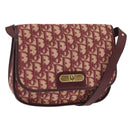 Christian Dior Trotter Canvas Shoulder Bag Red Gold Auth 164439-1