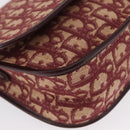 Christian Dior Trotter Canvas Shoulder Bag Red Gold Auth 164439-10