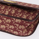 Christian Dior Trotter Canvas Shoulder Bag Red Gold Auth 164439-11