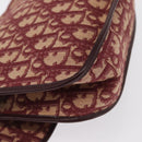 Christian Dior Trotter Canvas Shoulder Bag Red Gold Auth 164439-12