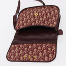 Christian Dior Trotter Canvas Shoulder Bag Red Gold Auth 164439-15