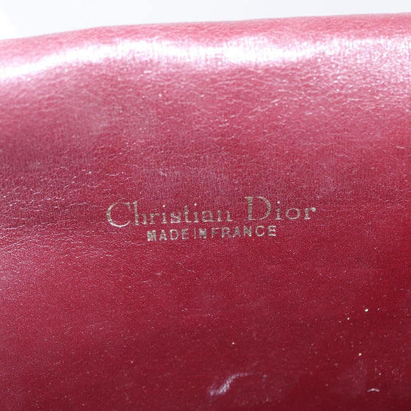 Christian Dior Trotter Canvas Shoulder Bag Red Gold Auth 164439