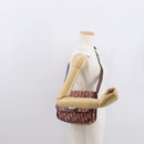 Christian Dior Trotter Canvas Shoulder Bag Red Gold Auth 164439-21