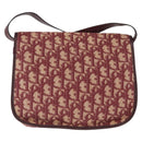 Christian Dior Trotter Canvas Shoulder Bag Red Gold Auth 164439-3